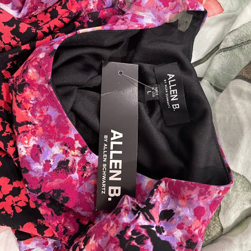 Vintage Allen b Red Patterned dress, size L